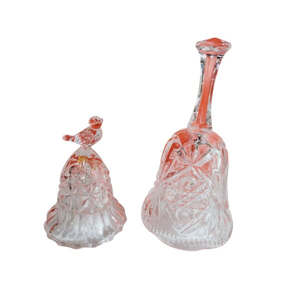 Hofbauer Byrdes Bells Collection 5.5" and 3.75" Clear Lead Crystal with Clappers - Picture 5 of 11